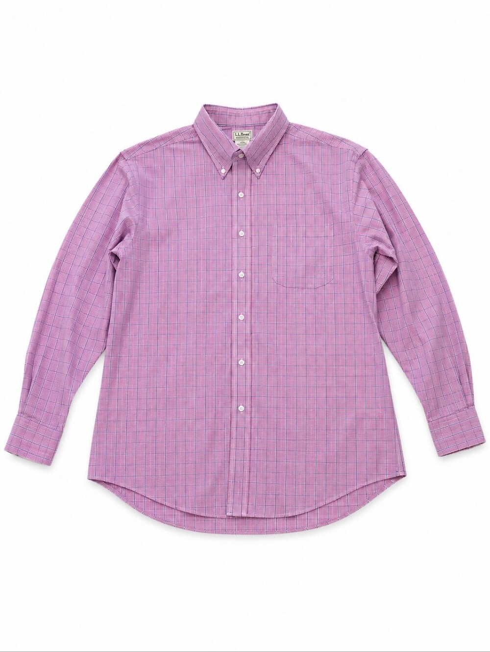 Brooks Brothers Madison Non-Iron Stretch Cotton Pink Plaid Dress Shirt 16½–33